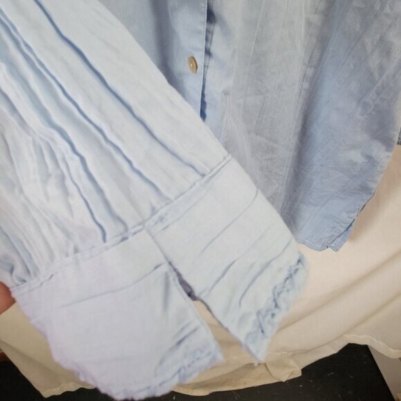 Avenue Blouse Button Down Blue embroidered 14/16 Plus Preppy Chic Grandmacore - Picture 4 of 11